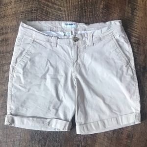 Old Navy Khaki Midi Cotton Shorts